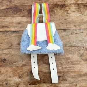 Dolls Kill Blue and White Whimsical Backpack